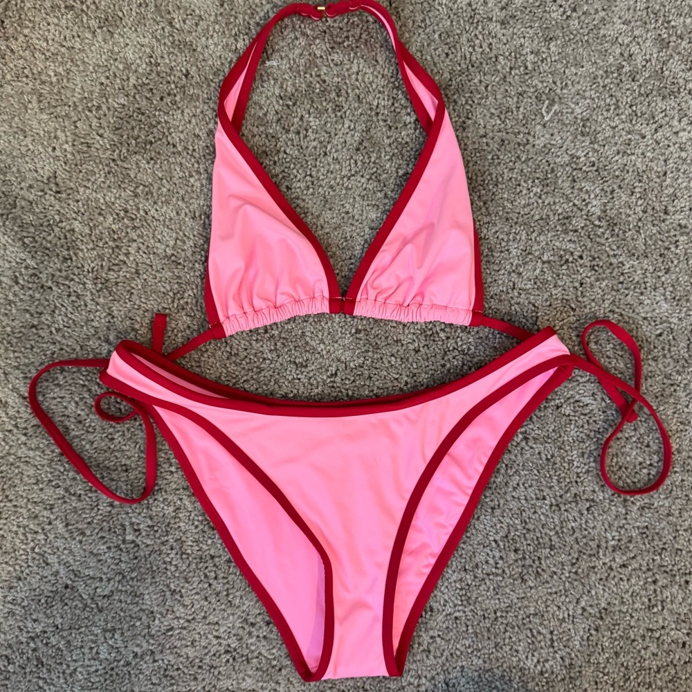 Pink and Red Frankie’s Bikinis x PINK Bikini